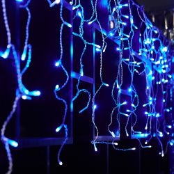 ULD-B25006-440-TTK BLUE-WHITE IP44 Бахрома светодиодная с эффектом мерцания. 25м. Соединяемая. 440 светодиодов. Синий и белый свет. Провод прозрачный. ТМ Uniel