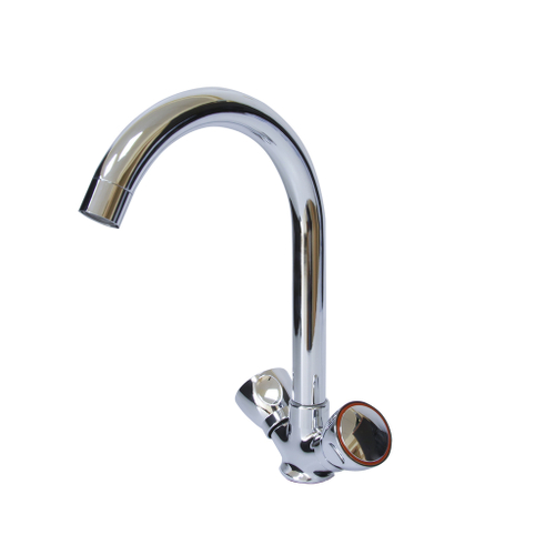 Смеситель для кухни 1/2 кер Казань КС 540138 мет маховики, высокий излив