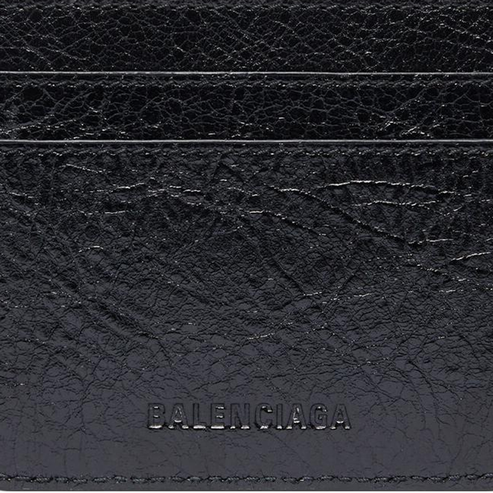 Balenciaga Le Cagole Fine Grained Sheepskin Card Holder Card Holder Women"s Black