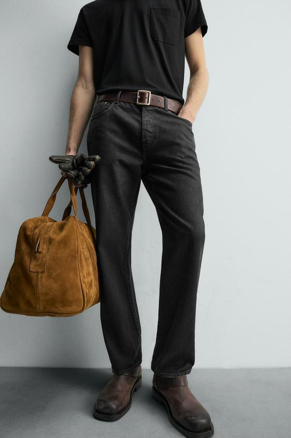 ZARA ДЖИНСЫ ПРЯМОГО КРОЯ ДЛИНОЙ ДО ЩИКОЛОТКИ - LIMITED EDITION, ЧЕРНЫЙ