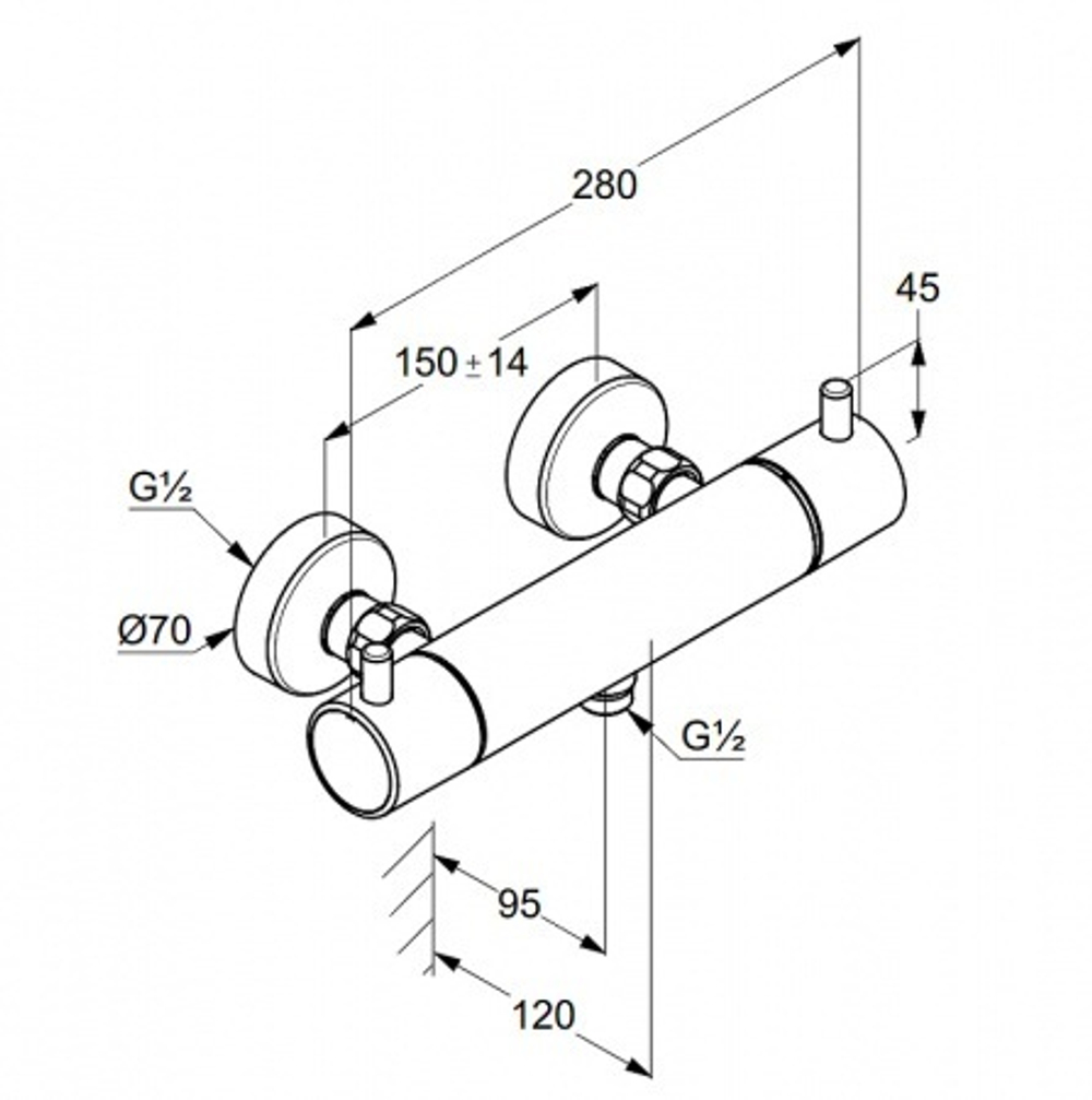 Смеситель для душа  Kludi Bozz с термостатом, черный матовый (352033938)