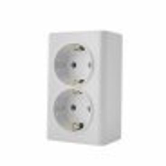 Розетка 2-местная белая с/з о/п  Profitec Веста Эко ВЕ060103 021