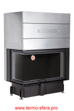 Каминная топка Экокамин ДЕЛЬТА 1000 LB два стекла принтинг левая черный шамот