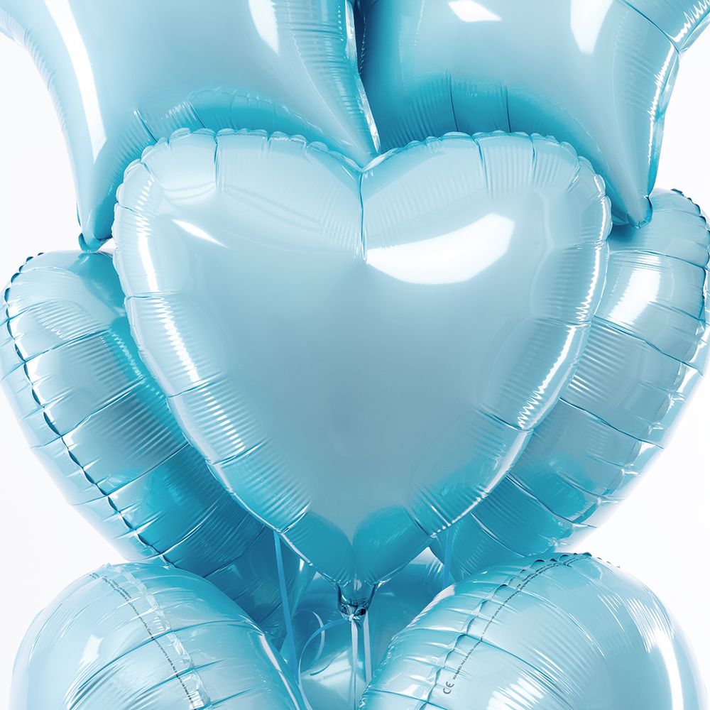 F Шар 18"/46 см, Сердце Светло-Голубое (БГ-15)  Изображение2