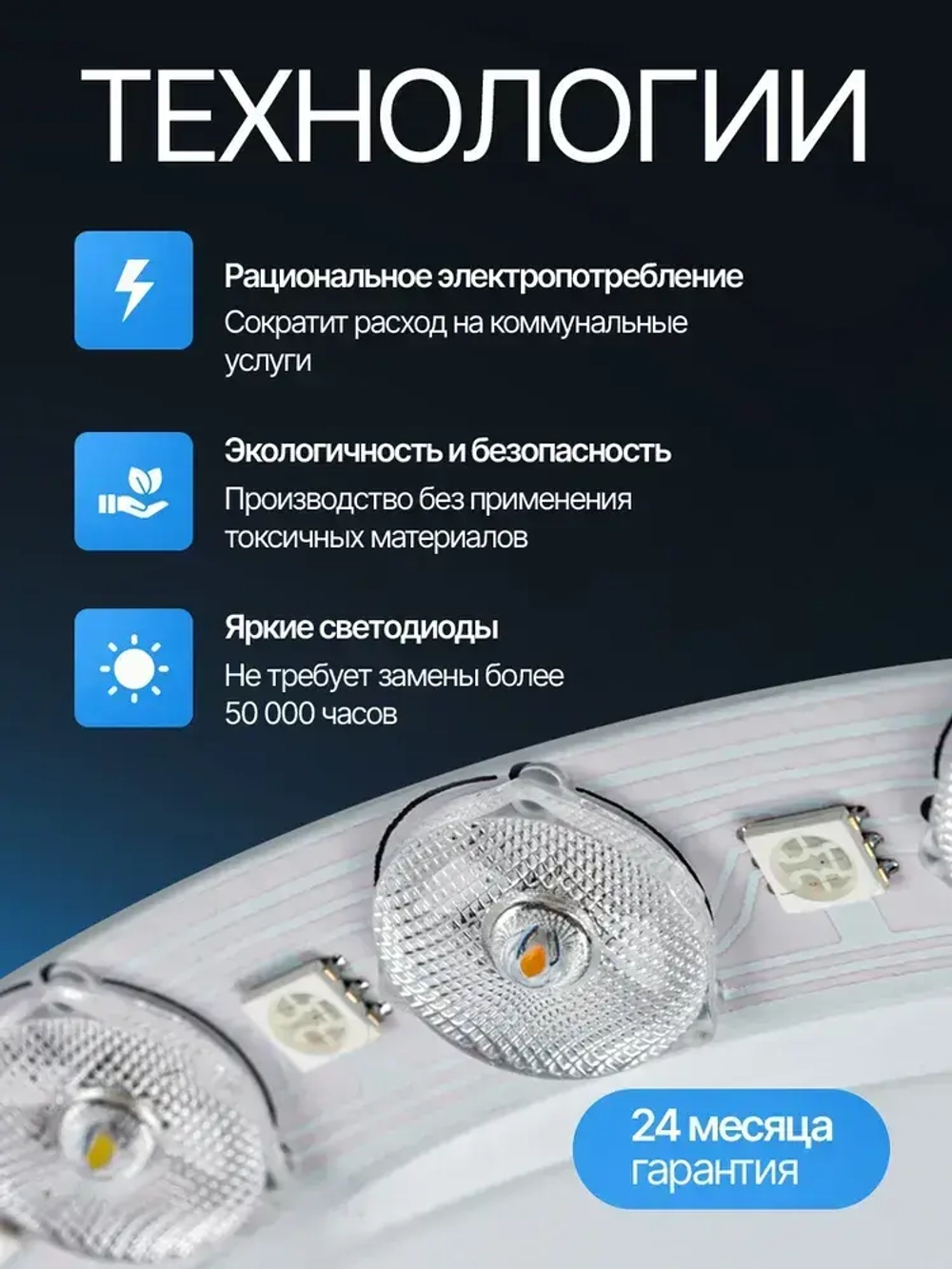 Люстра потолочная светодиодная 72Вт, 40см с пультом