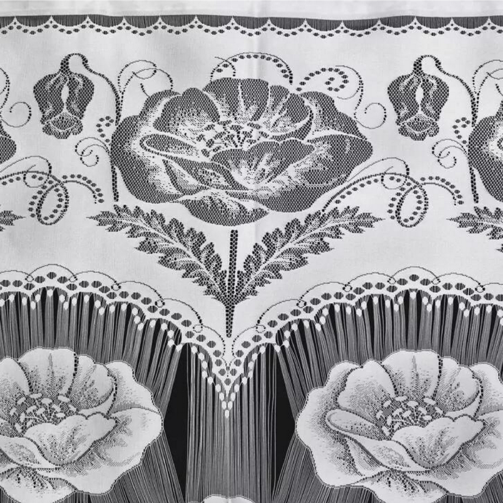 Занавеска "ФМ. МАКИ" модель 429 рис. 2-11-05, на шторной ленте, цвет белый, Россия.