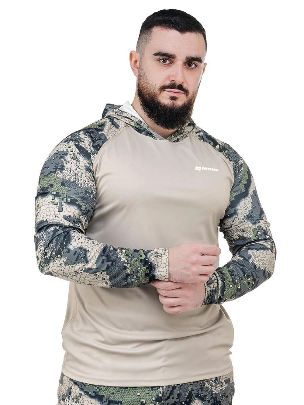 Лонгслив Nisus Bastion с капюшоном, серый спектр, XL