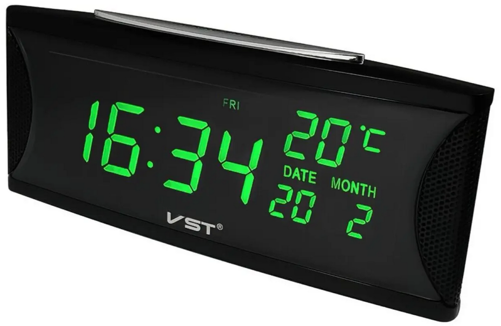 Часы VST-719W-4 зеленое свечение (Температура/дата)