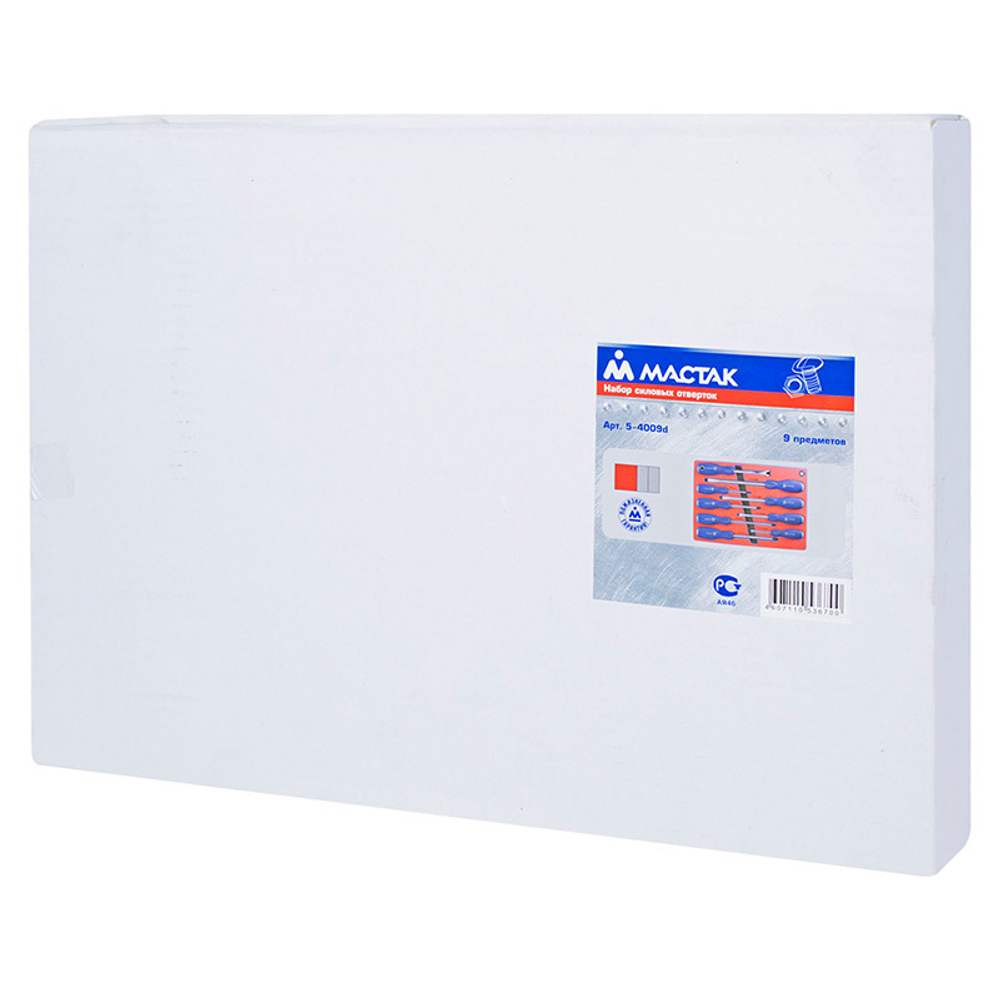 Набор отверток силовых, ложемент, 9 предметов МАСТАК 5-4009D