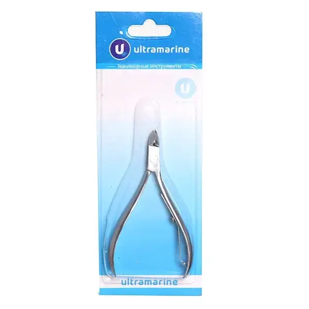 Кусачки для кутикулы, на блистере «Ultramarine», одна пружина, широкие, цвет серебро,9см.✦