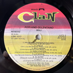 Винтажная виниловая пластинка LP Adriano Celentano Адриано Челентано Soli (Италия 1984)