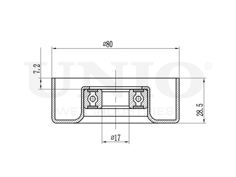 Ролик натяжной приводного ремня UNIO TNS-10115