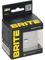 BRITE Розетка USB C 65Вт высокоскоростная зарядка РЮ12-1-БрА алюминий IEK