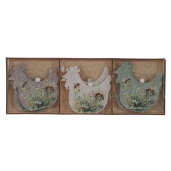 GAEM Набор из 6-ти изделий декоративных подвесных "Курица/Петух" (7,5*0,5*7,5), L25 W9 H1,5 см