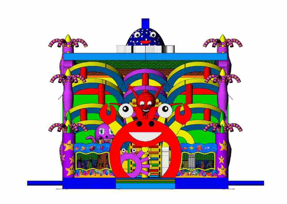 Коммерческий надувной батут «Мега риф», 14*7*8 м