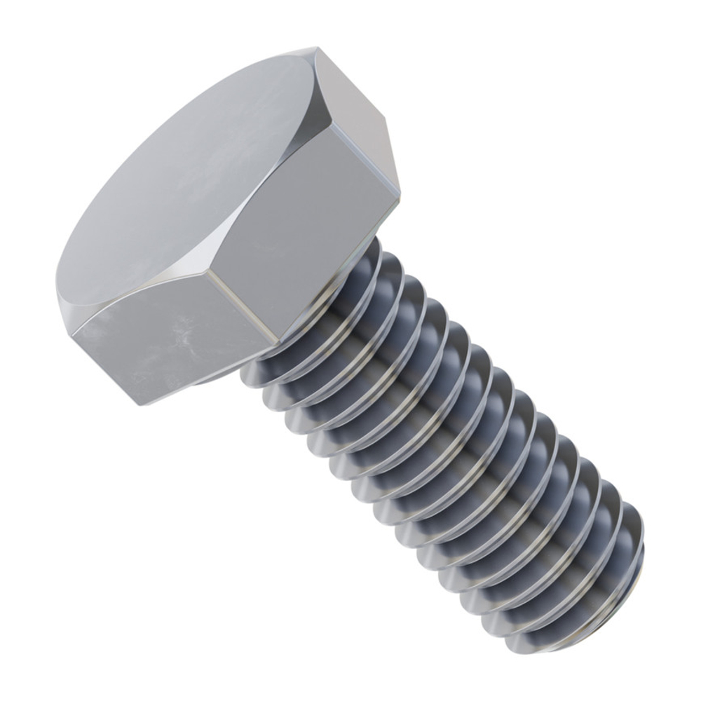 Zinc-Plated Steel Hex Head Screw (M4 x 0.7mm, 10mm Length) - 25 Pack