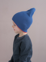 Шапка вязаная хлопковая ТВИНС(Джинс, красный)