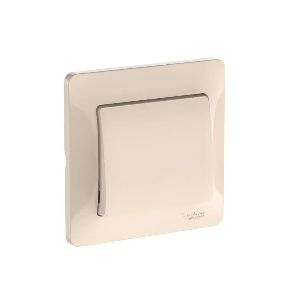 GLOSSA 1-клавишный ВЫКЛЮЧАТЕЛЬ, сх.1, 10АХ, в сборе, быстрозажим. клем., БЕЖЕВЫЙ