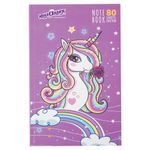 Блокнот А5 (135х206 мм), 80 л., твердый, клетка, выборочный лак, ЮНЛАНДИЯ, "Единорог", 111616