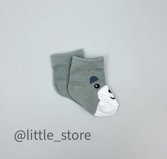 Носочки "Мордочки" хлопковые, Серые