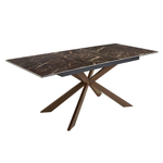 Обеденный стол 1121/MC19144DT из керамики и стали с отделкой под орех