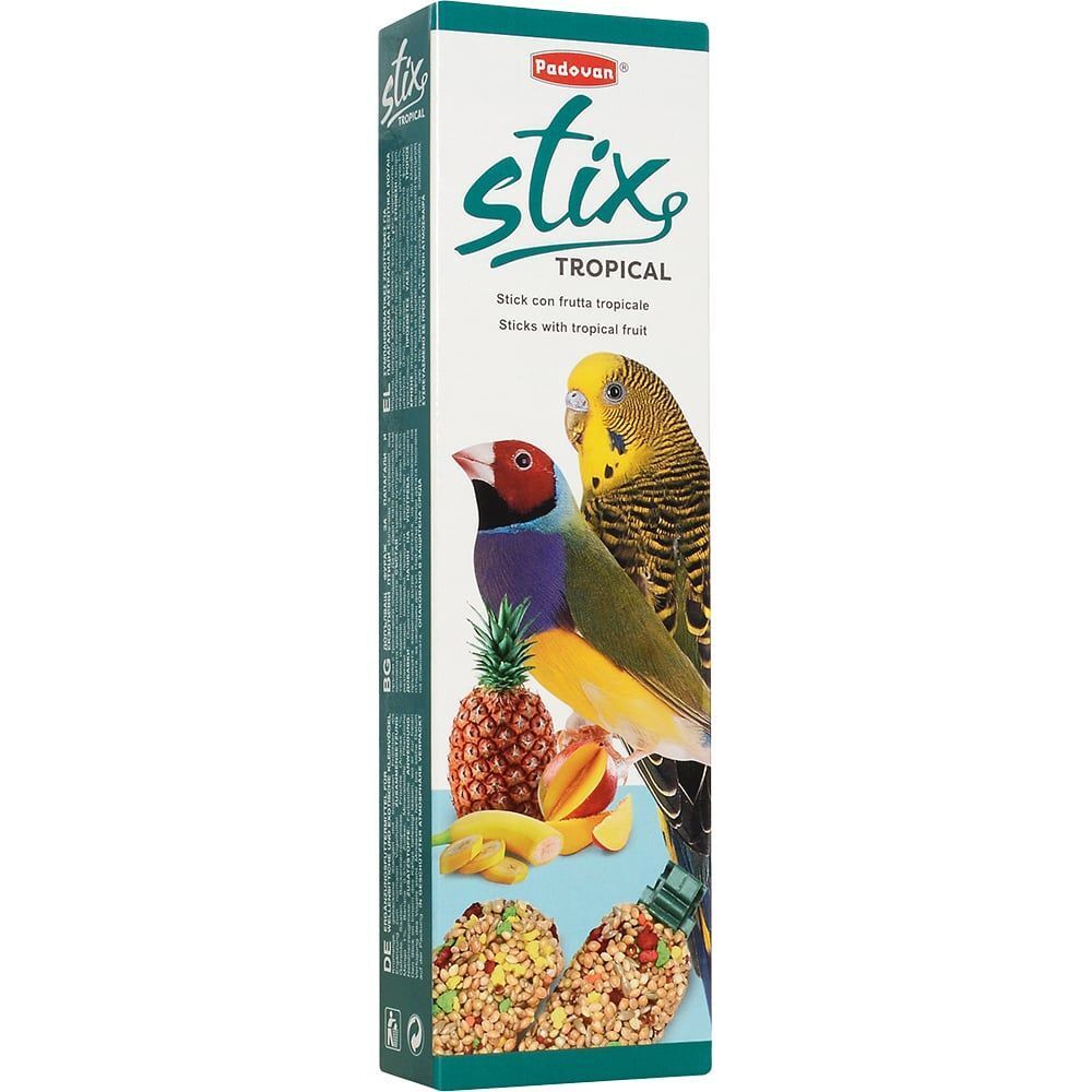 Padovan STIX TROPICAL Лакомство для волнистых попугаев и экзотических птиц 80г