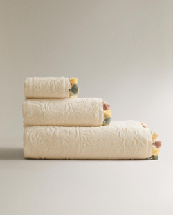 Zara Home Полотенце для лица и рук из хлопка, слоновая кость · 3519/013
