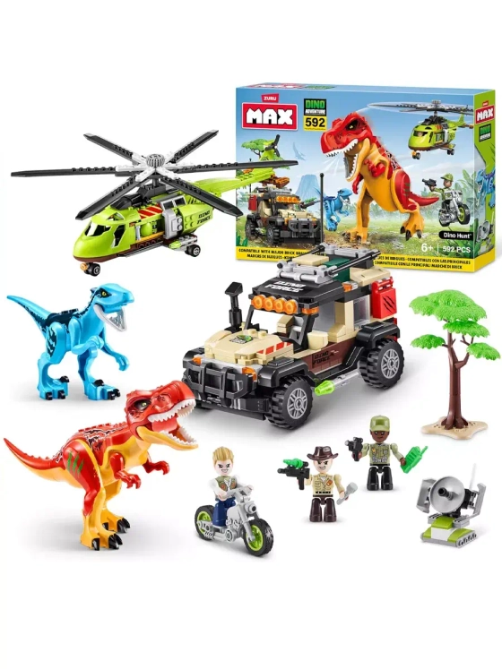 Конструктор Дино приключения Охота 592 детали