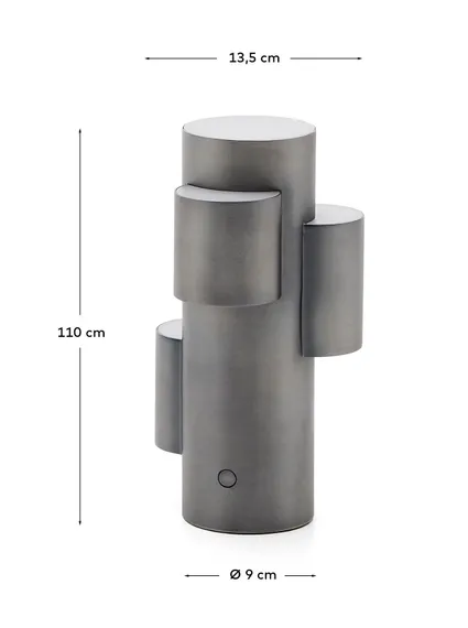 Переносная настольная лампа Adrina из темно-серого металла