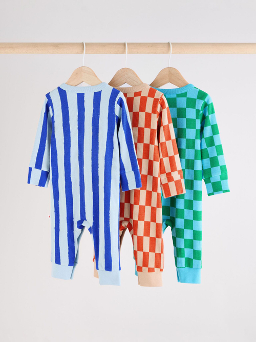 Комбинезон / Cлип для малышей Next B44-739, 3 шт., Оранжевый, Зеленый, Синий