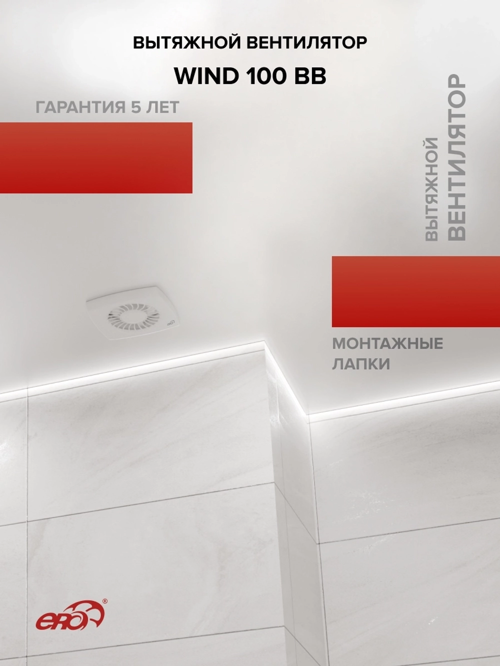 Вентилятор накладной WIND D100 двигатель BB ERA