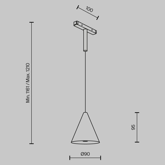Трековый подвесной светильник Maytoni Technical TR182-1-5WTW-M-B