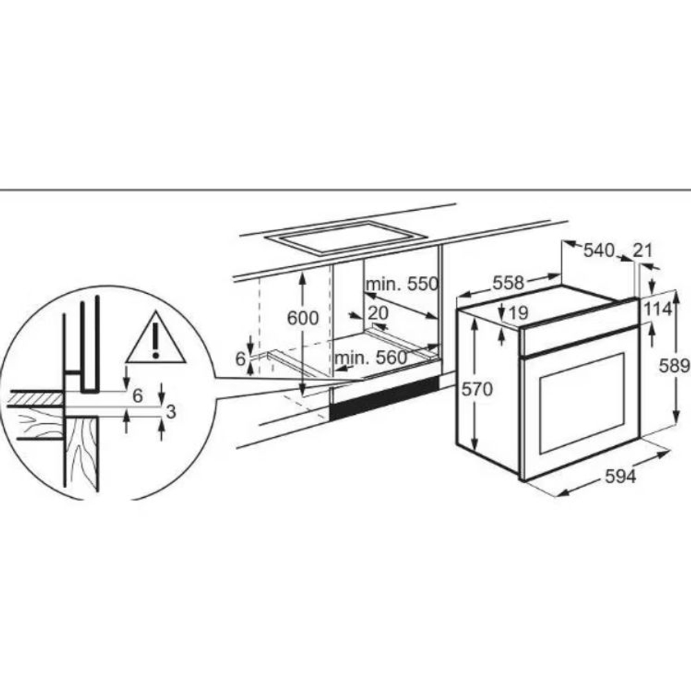 Электрический духовой шкаф Electrolux EOF3H40BK