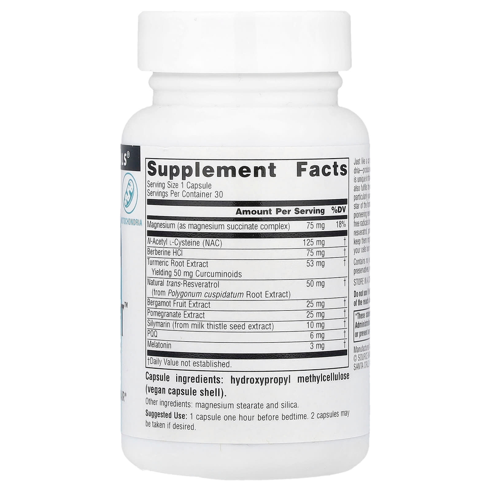 Source Naturals, MitoNight™ с мелатонином, 30 капсул