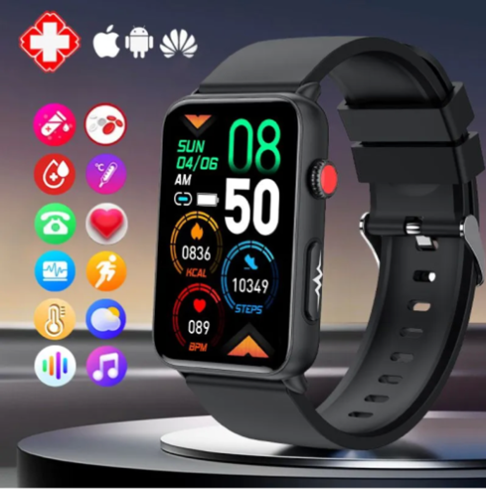 Смарт часы Глюкометр XRide ET602 - Bluetooth-звонки, температура тела, сахар в крови, ЭКГ, давление