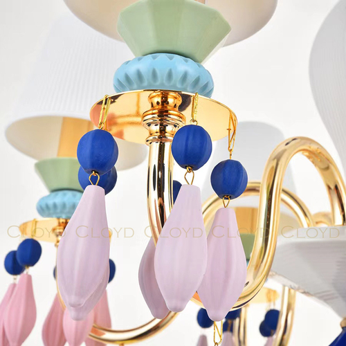 Люстра Cloyd LOTTIE-A C6 / Ø56 см- цветная керамика - золото (арт.11043)