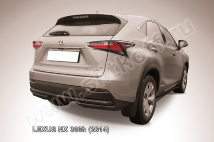Защита заднего бампера (нержавейка) Lexus NX-300h (2014-2021) d57 (черный)