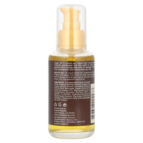 Luseta Beauty, Аргановое масло, восстанавливающая сыворотка для волос, 100 мл (3,38 жидк. унц.)