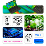 14" Ноутбук Dell Latitude 7490 (1920x1080, Intel Core i5-8350U, RAM 8ГБ,SSD 256ГБ, Intel UHD Graphics 620, Win 10Pro)