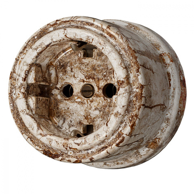 Розетка с З.К., керамика, цвет мрамор B1-101-09