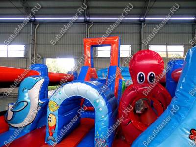 Коммерческий надувной батут "Морские обитатели"