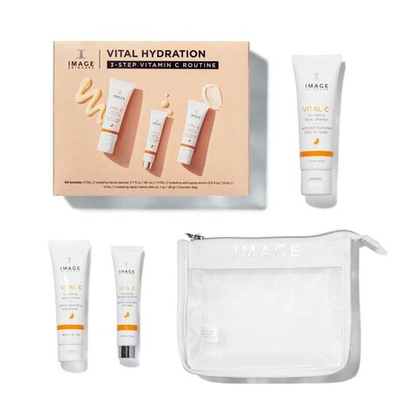 Подарочный набор Image Skincare VITAL HYDRATION, с витамином С, для всех типов кожи, 3 предмета