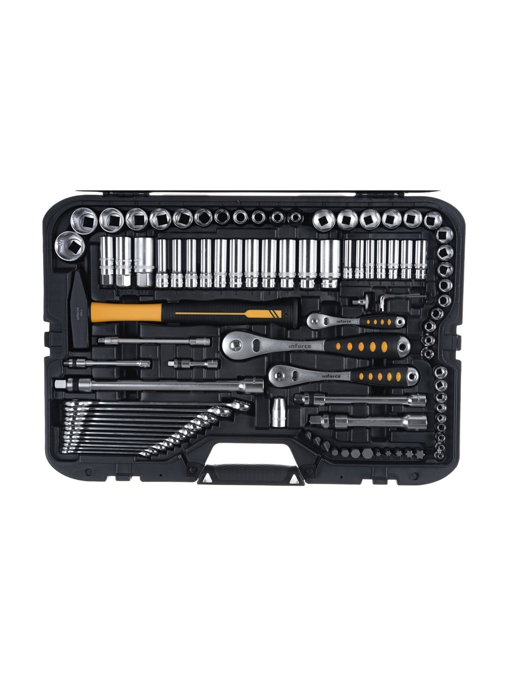 Набор инструментов Inforce 150 предметов 1/2 & 3/8 & 1/4, Сталь Cr-V, Сталь Cr-V, Профессиональный, 06-07-21