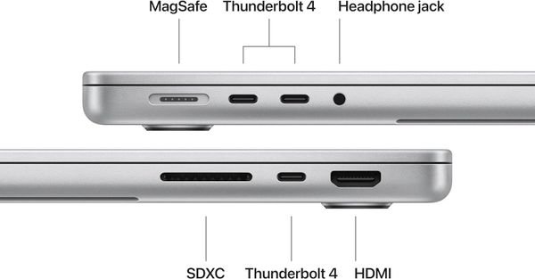 Ноутбук Apple MacBook Pro 14" 2025 MDE64LL/A (M5 10C CPU, 10C GPU, RAM 24 ГБ, SSD 1 ТБ), серебристый