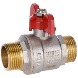 Кран VIEIR шаровый 1/2" НН, усиленный, кр. бабочка, никель (1112/14) VR105-03