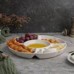 Менажница d 31 см 5 отделений белая фарфор P.L. Proff Cuisine [3]