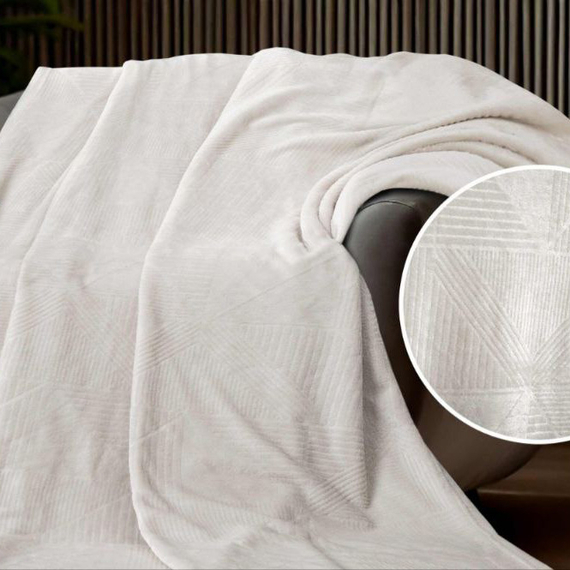 Велсофт тисненый "Молочный" | ш.220 см | 265 г/м² | полиэстер-100%