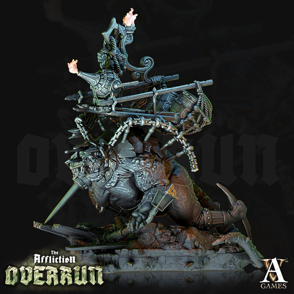 Grand Alliance Chaos Skaven Brood Horror Ужас выводка с огнемётом миниатюра для dnd, днд, pathfinder, фентези, Настольная игра, НРИ, Варгейм, РПГ
