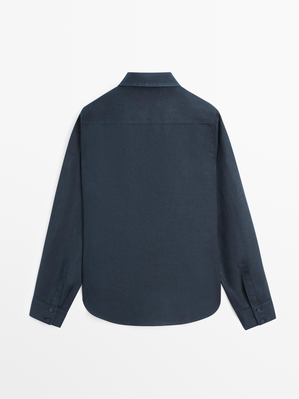 Massimo Dutti Свободная рубашка из 100% льна, темно-синий