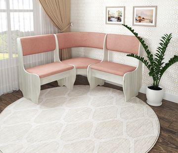 Скамья угловая мягкая compatto "Оливьер" (Сосна Винтерберг/Велюр Beverly Clay (AT)) -G